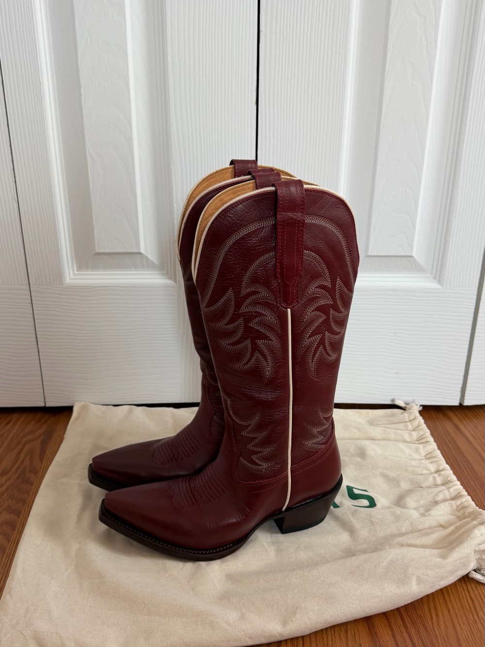 Wide Calf Tecovas Burgundy Cowboy Boots - Never Worn